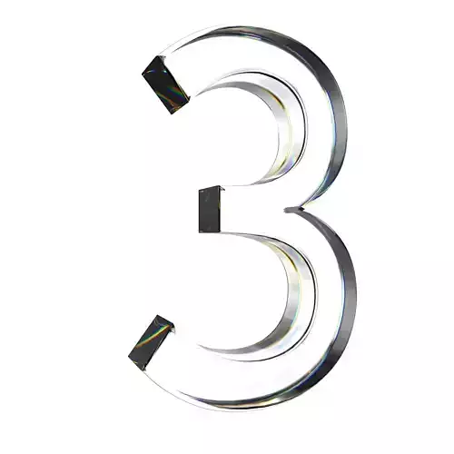 3number number three 3D model