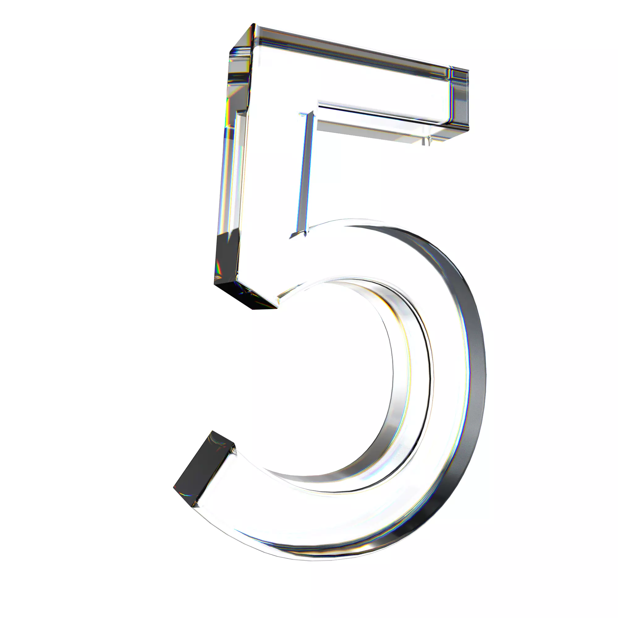 number5 glass number 3D model_0