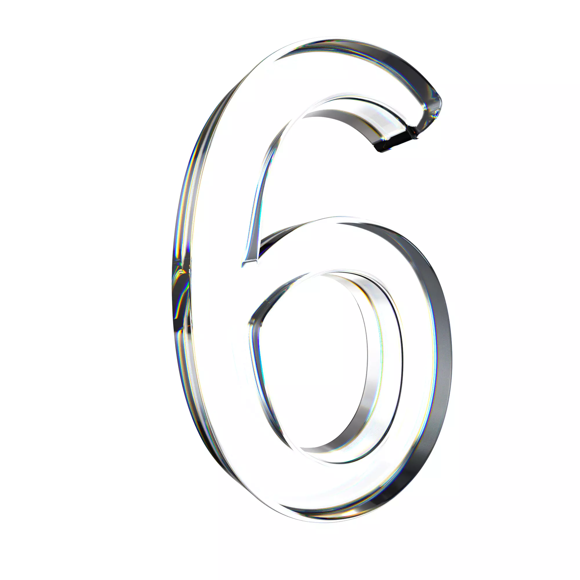 number6 glass number 3D model_0