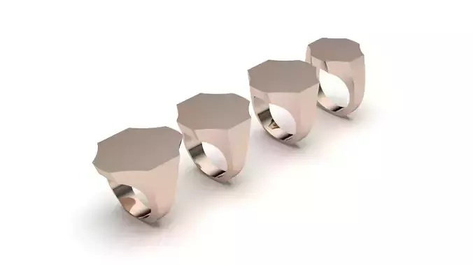 signet ring hollow and solid 8 pieces model57