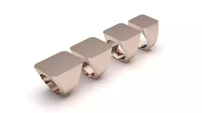   signet ring hollow and solid 8 pieces model58