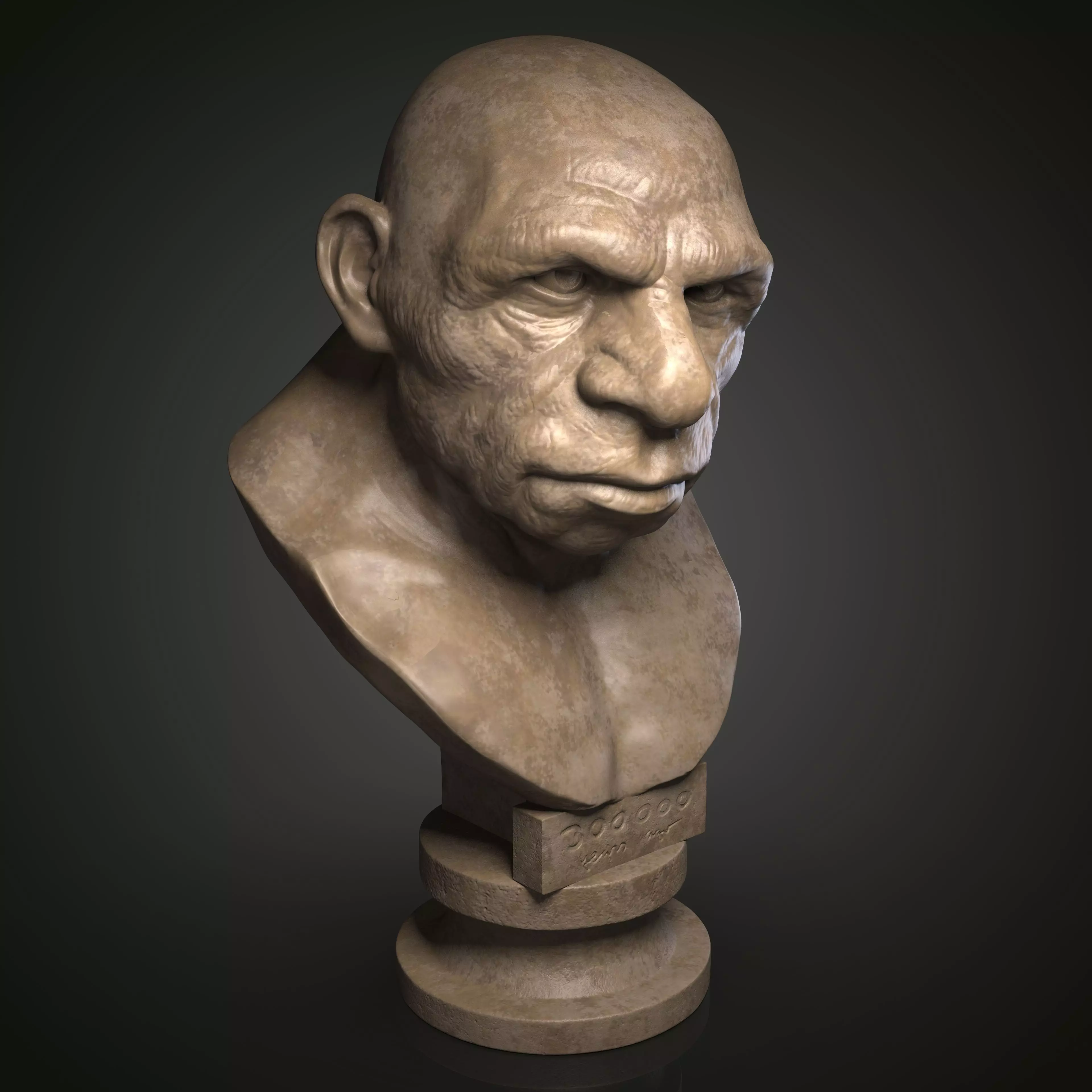 Caveman bust 3D print model