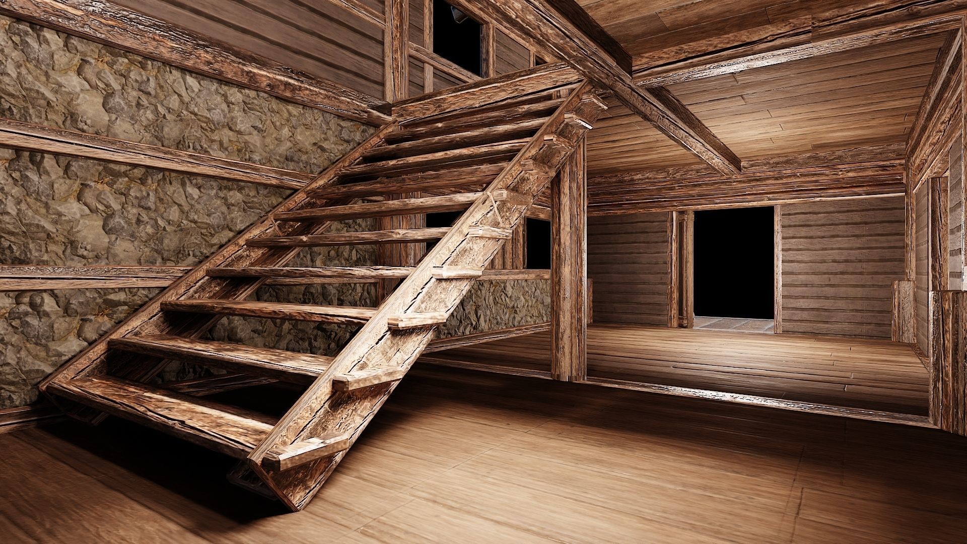 Medieval Houses 18 - 4K Textures Game Ready Low-poly 3D model_12