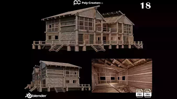 Medieval Houses 18 - 4K Textures Game Ready