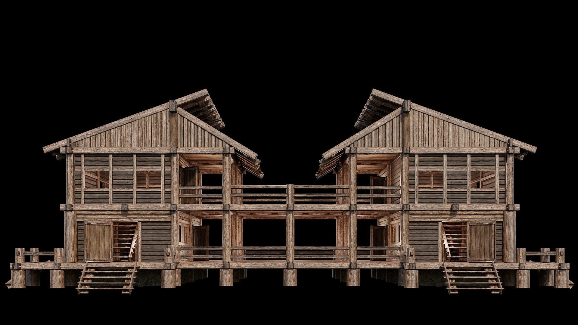 Medieval Houses 18 - 4K Textures Game Ready Low-poly 3D model_2