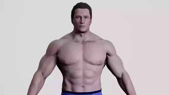 Bodybuilder 01  Low-poly 3D model