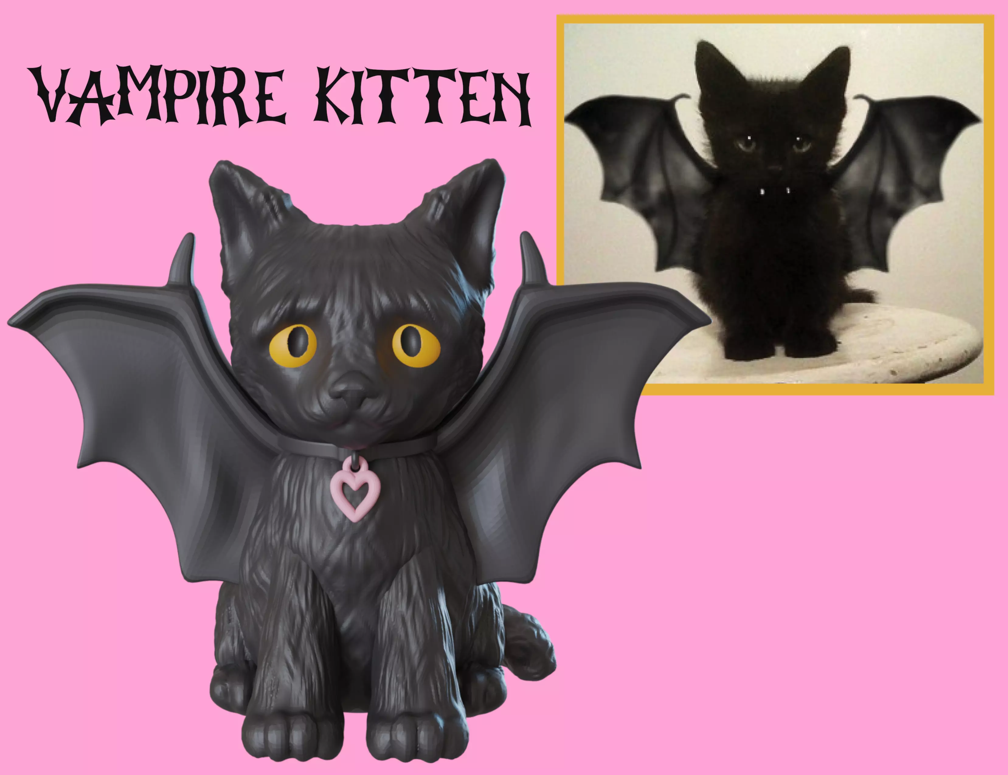 Halloween Vampire kitten 3D print model