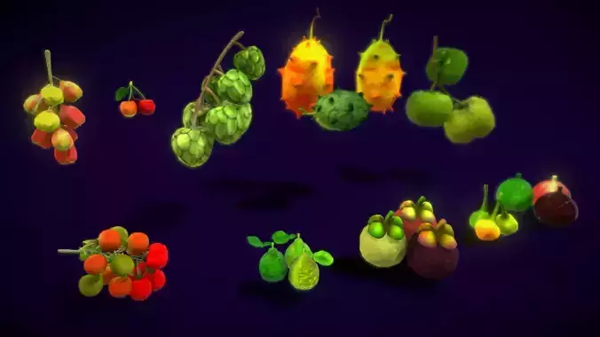 Collections Fruit Path2 Low-poly 3D model