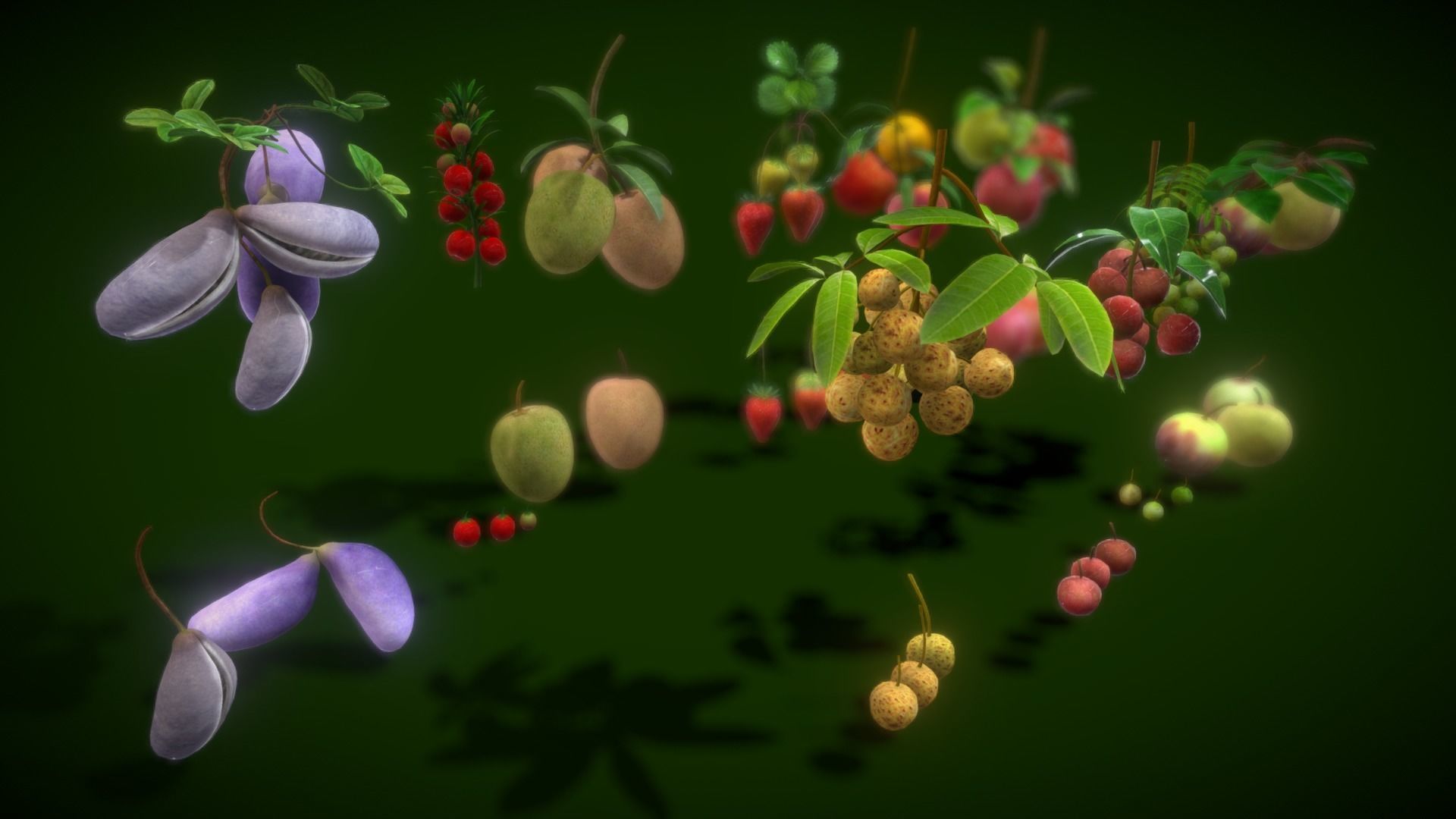 Collection Fruit Path 3 Low-poly 3D model_19