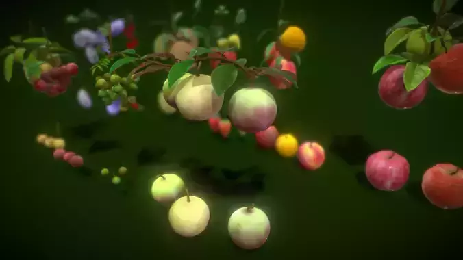 Collection Fruit Path 3 Low-poly 3D model