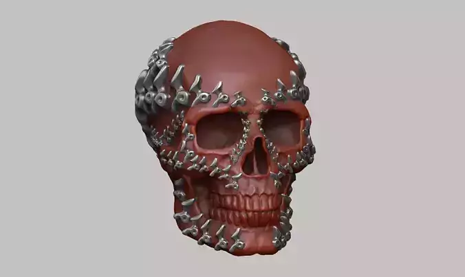 skull robot head a16 3d print model 3D print model