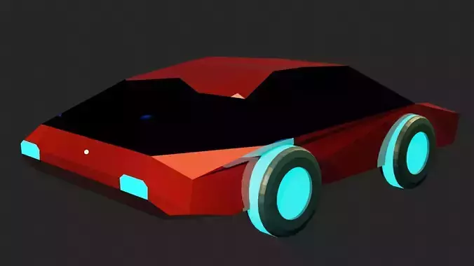 low poly concept car model