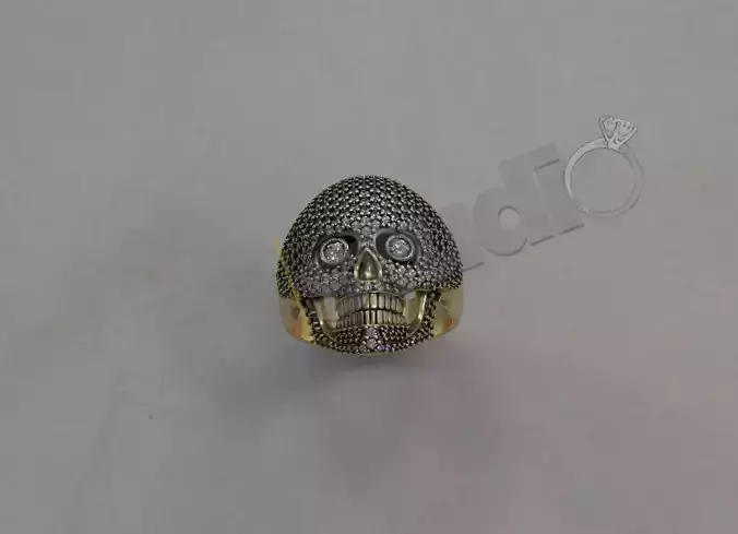 Highly detailed skull ring model