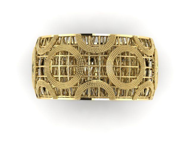 Ring5 gold and diamond cuff bracelet 3D print model_3