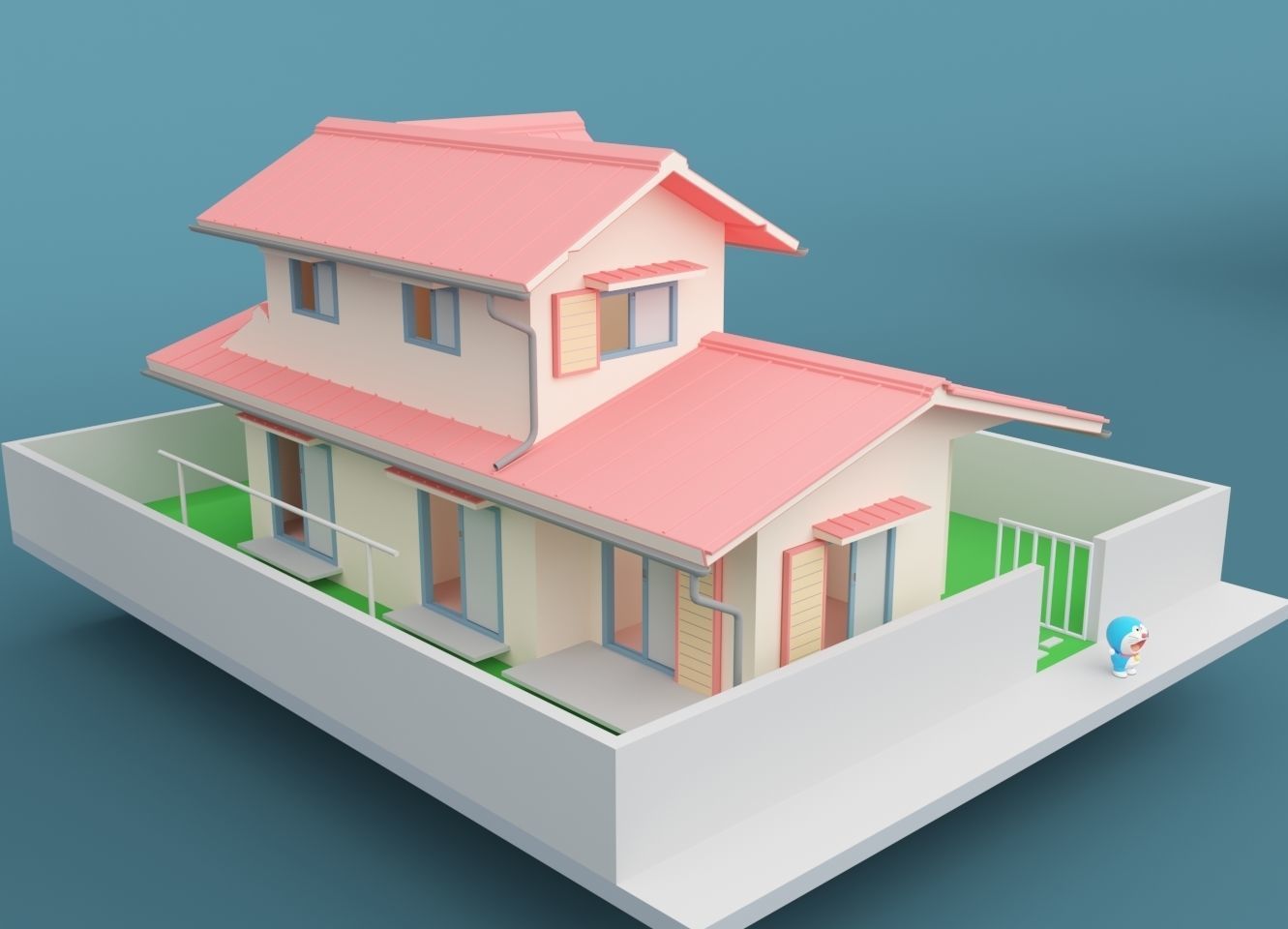Nobita House 3D print model_3