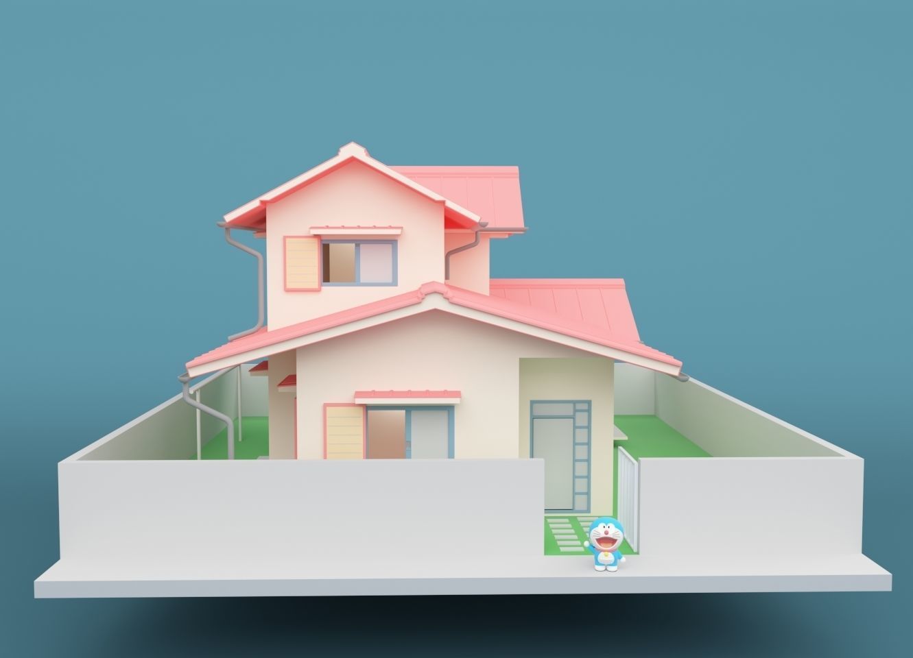 Nobita House 3D print model_2