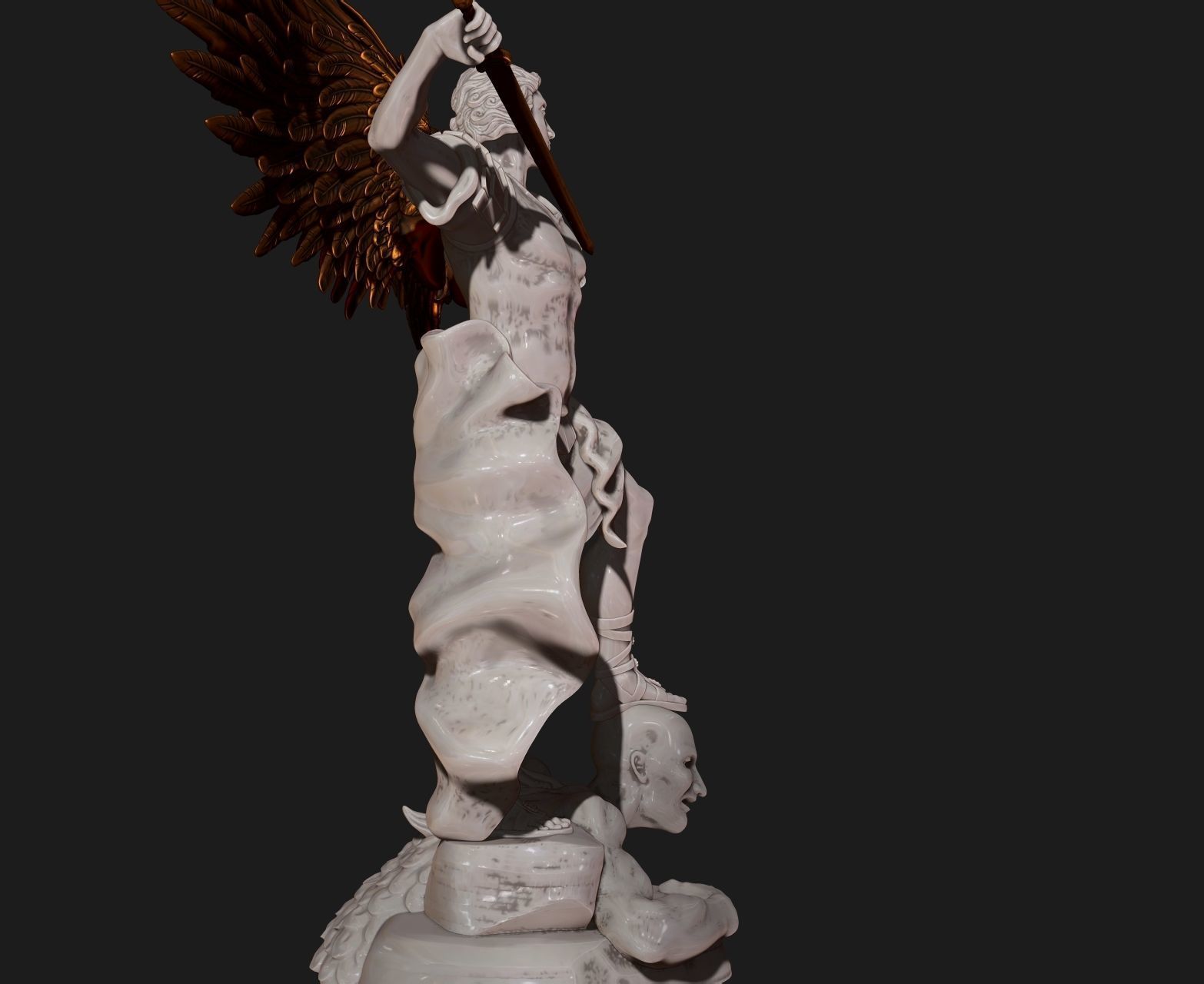 Michael Archangel - Metal - Wood - CNC Rounting and 3D print model_3