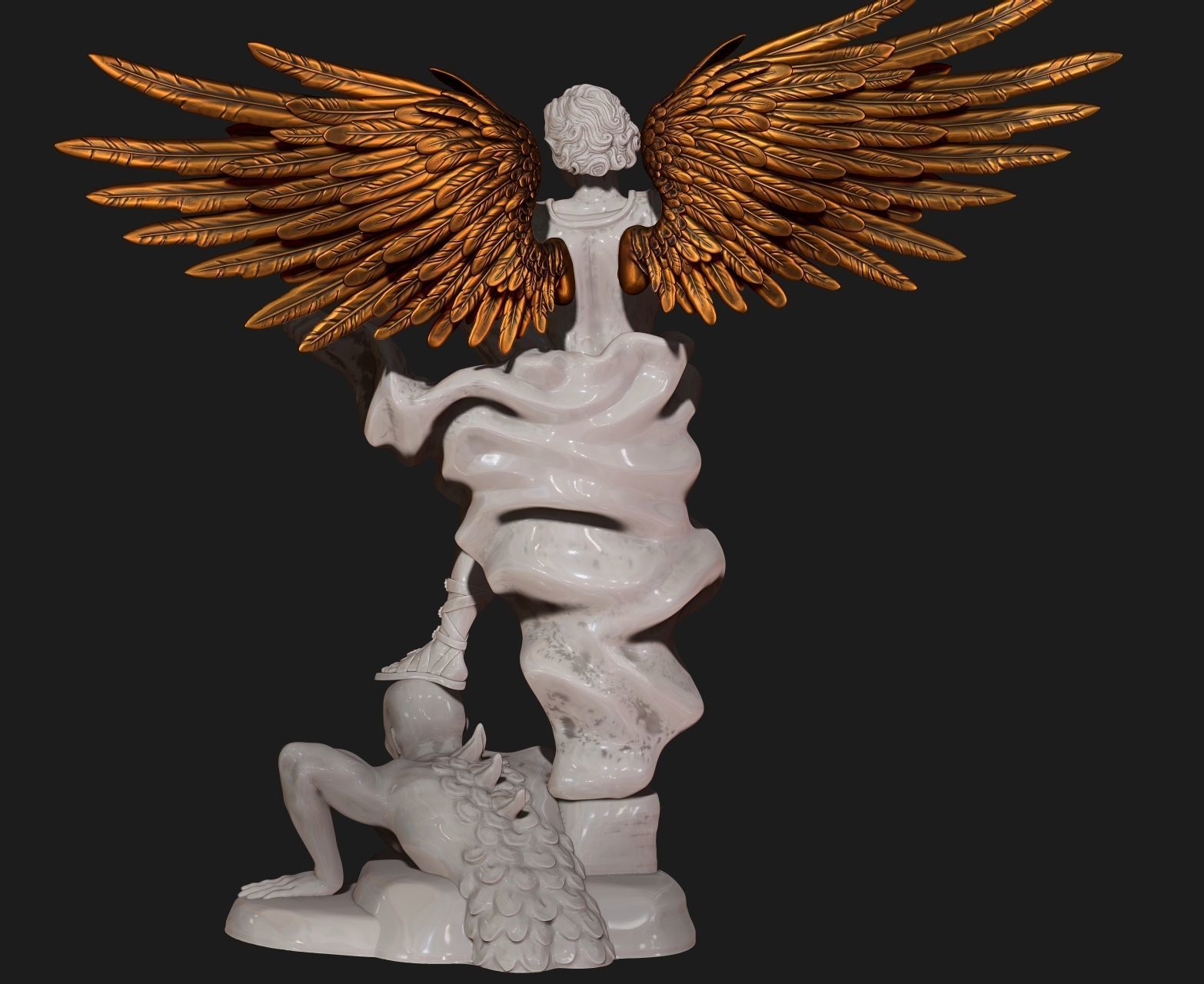 Michael Archangel - Metal - Wood - CNC Rounting and 3D print model_4