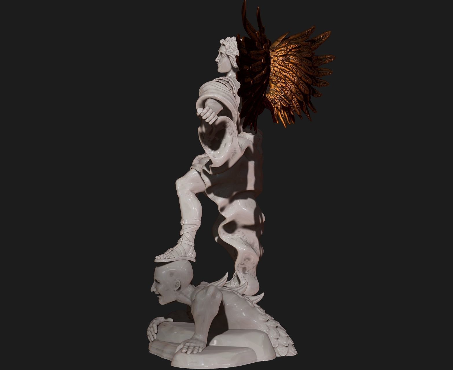 Michael Archangel - Metal - Wood - CNC Rounting and 3D print model_15