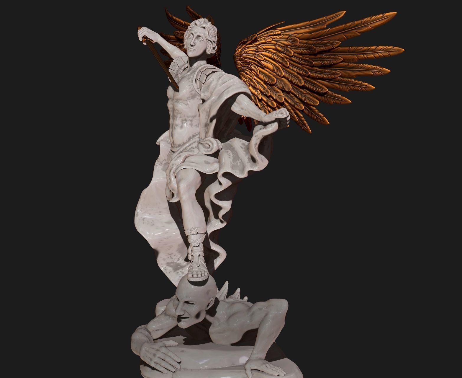 Michael Archangel - Metal - Wood - CNC Rounting and 3D print model_1