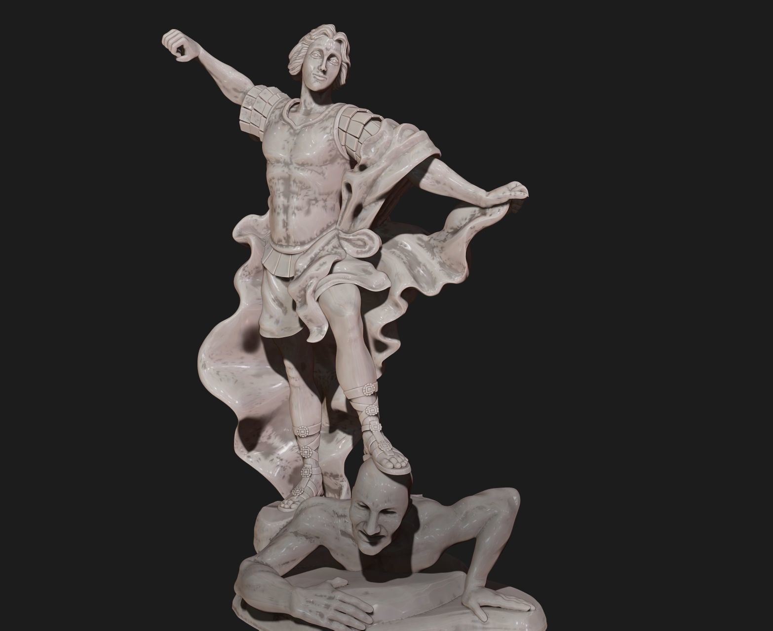 Michael Archangel - Metal - Wood - CNC Rounting and 3D print model_17