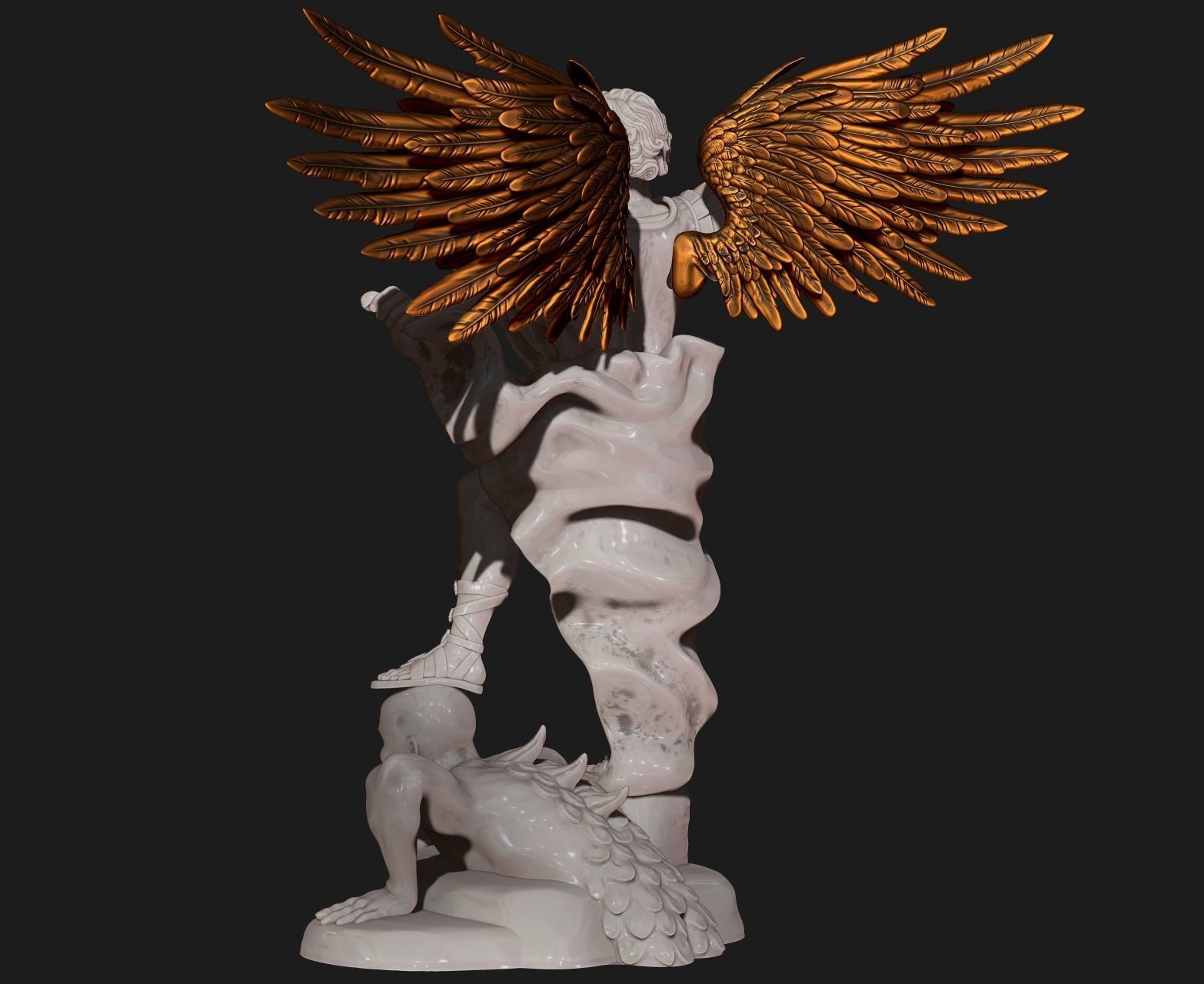 Michael Archangel - Metal - Wood - CNC Rounting and 3D print model_14