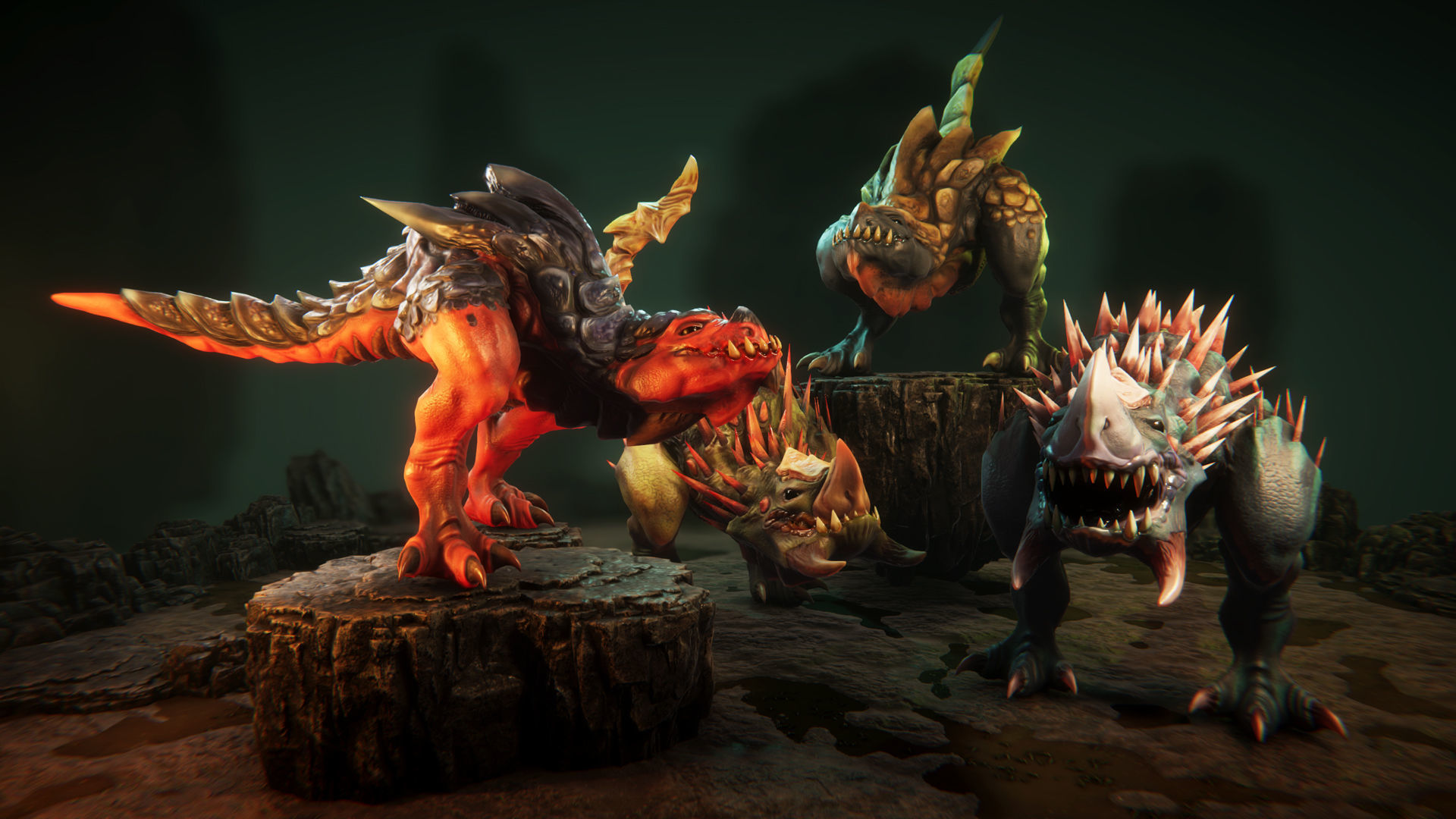 Lizards creature with teeth and claws Low-poly 3D model_3