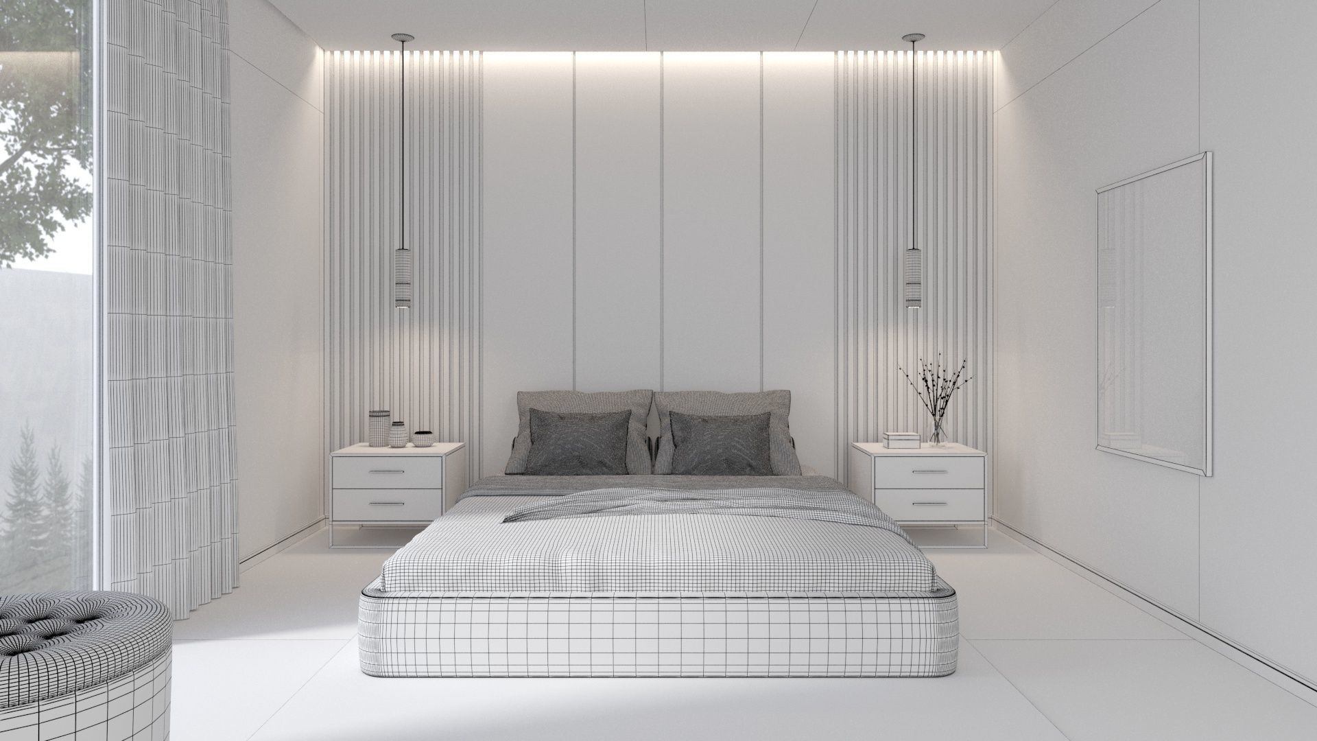 Bedroom Interior 3D model_2