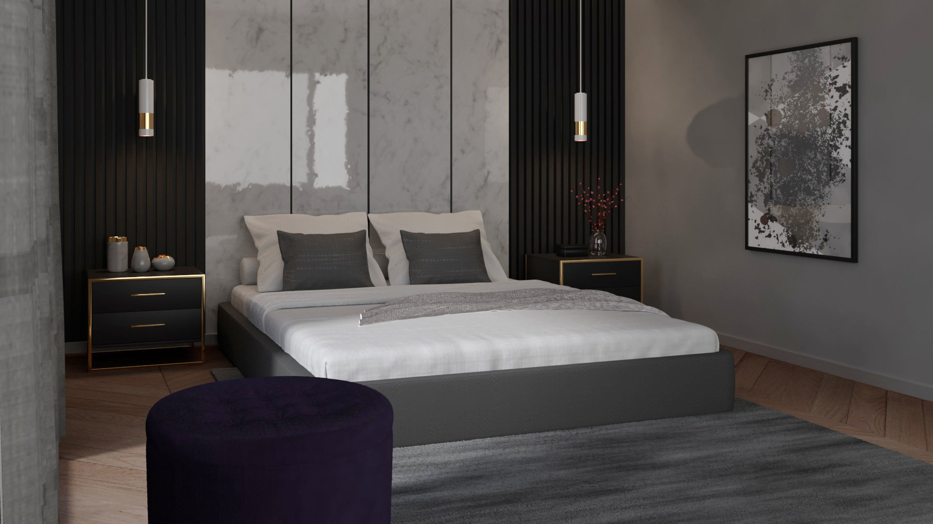 Bedroom Interior 3D model_5