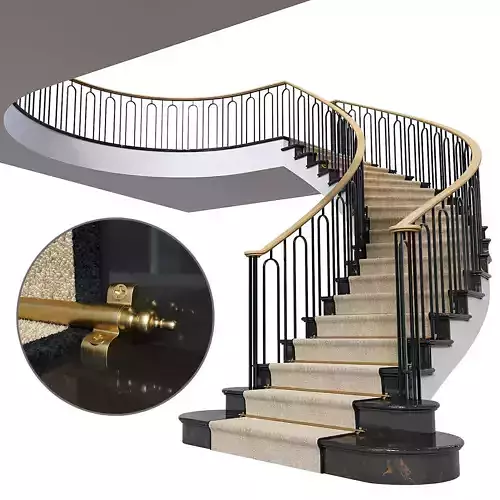 Neoclassical staircase 2 3D model
