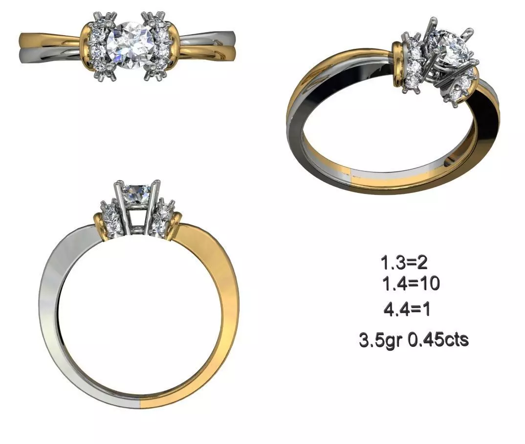 Solitaire Wedding Engagement Ring 3D print model_0