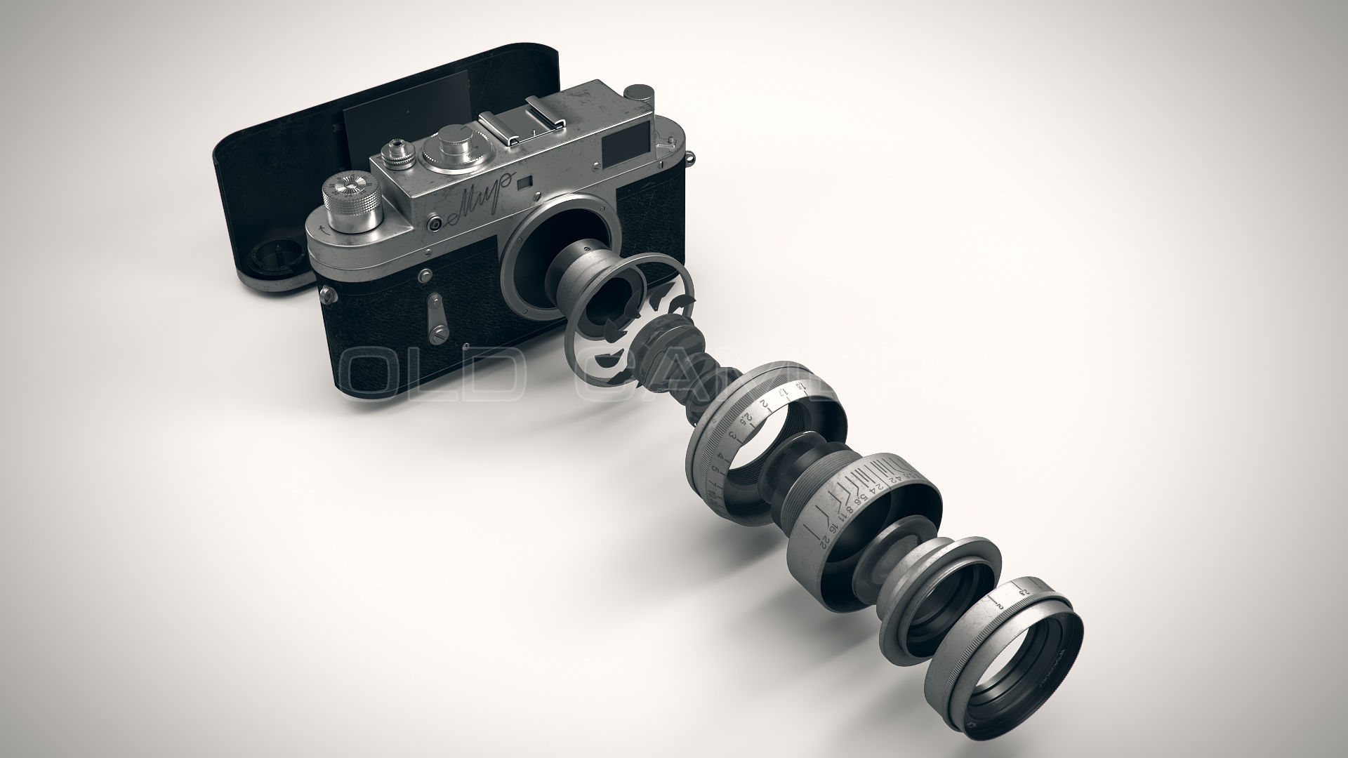 Old Camera PBR Low-poly 3D model_25