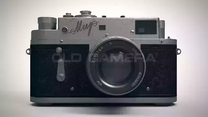 Old Camera PBR Low-poly 3D model