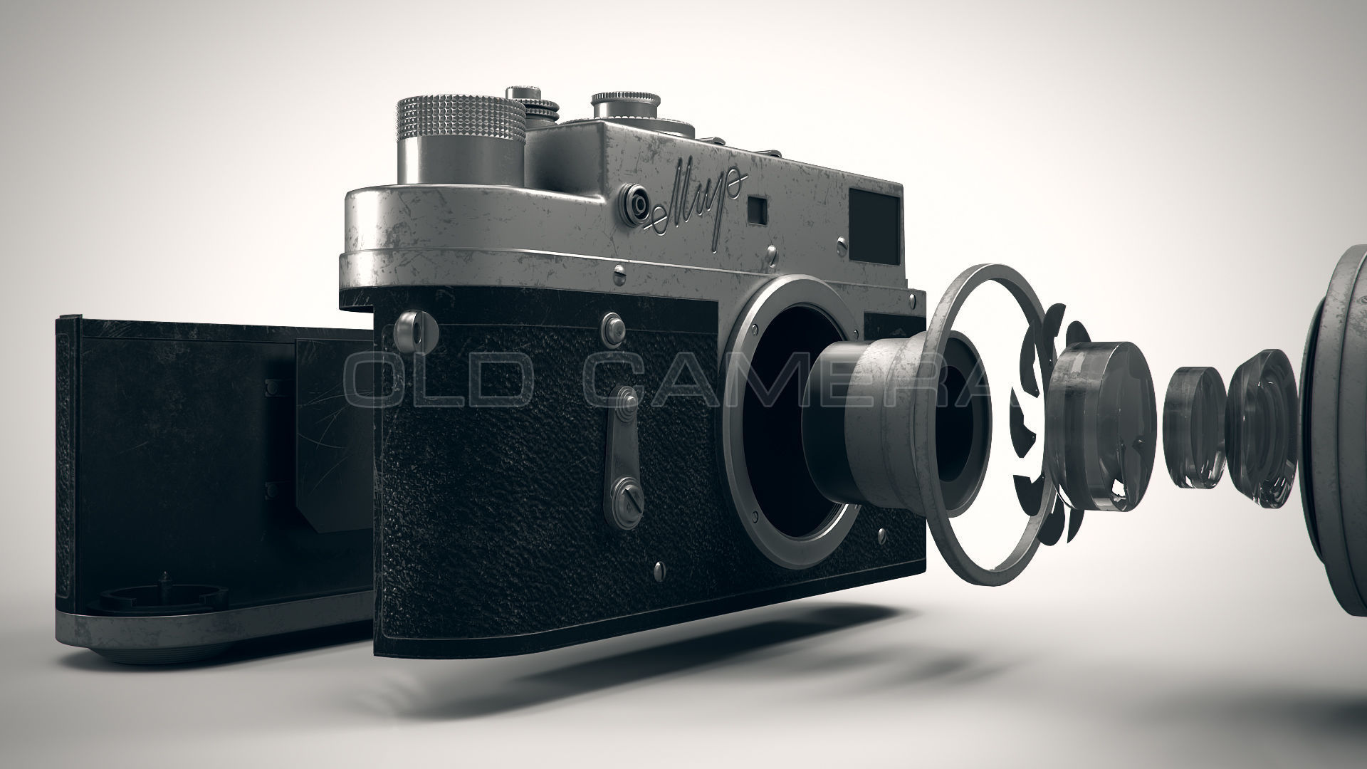 Old Camera PBR Low-poly 3D model_19