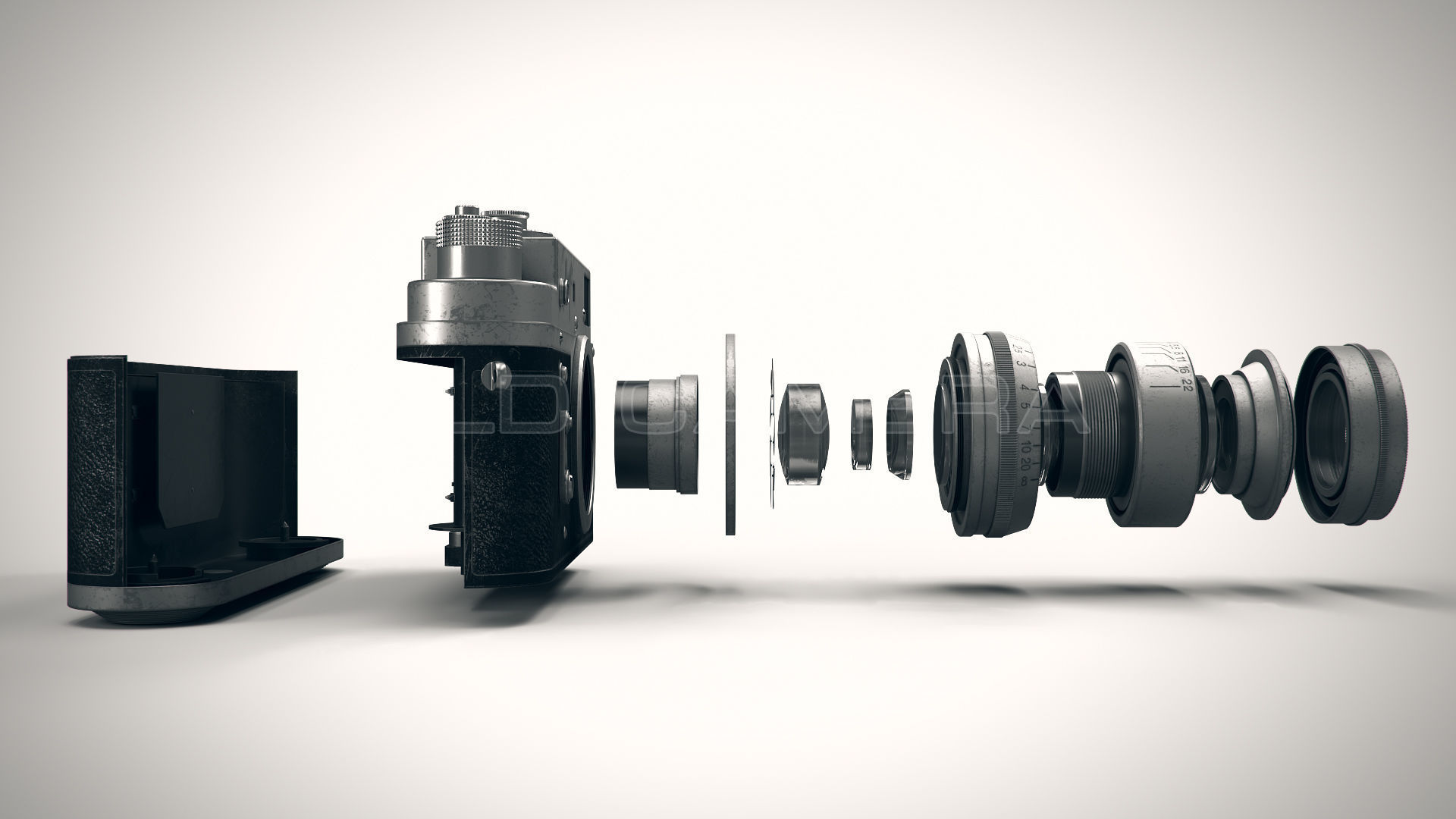 Old Camera PBR Low-poly 3D model_20