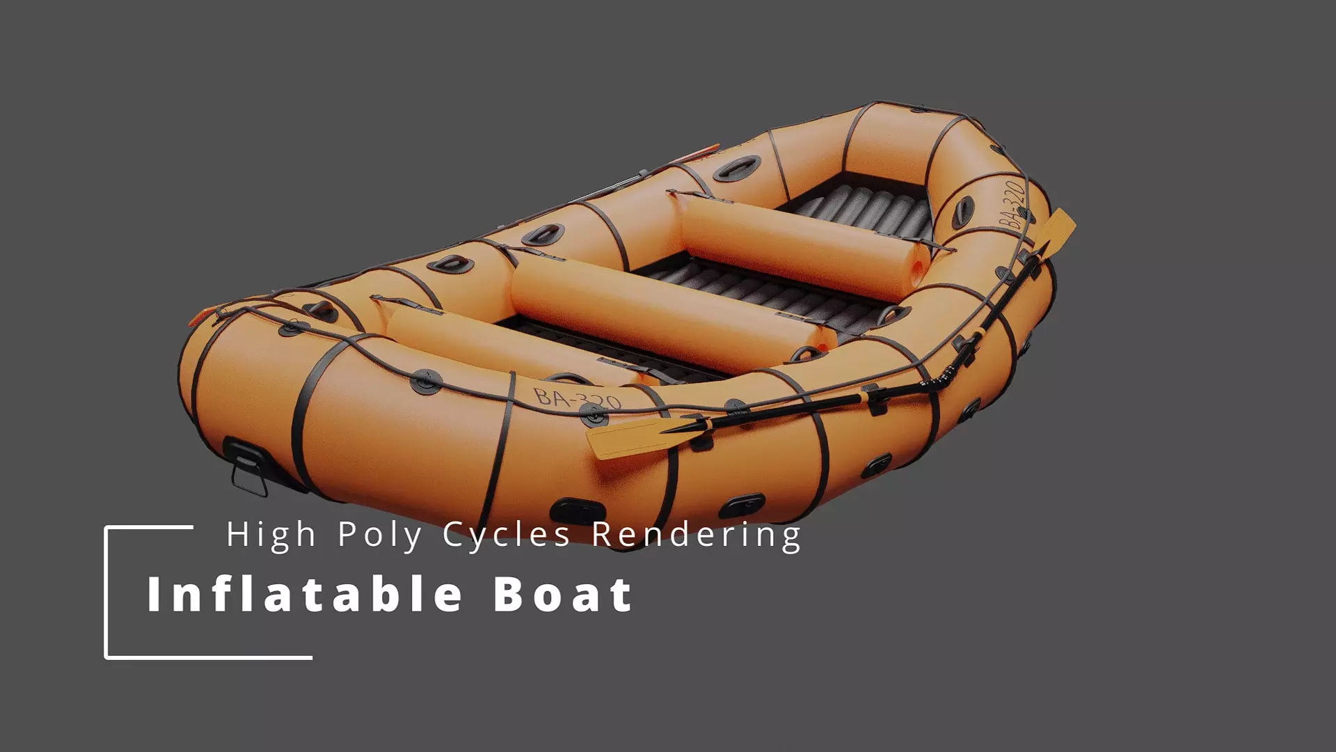 Inflatable Rafting Boat 3D model_0
