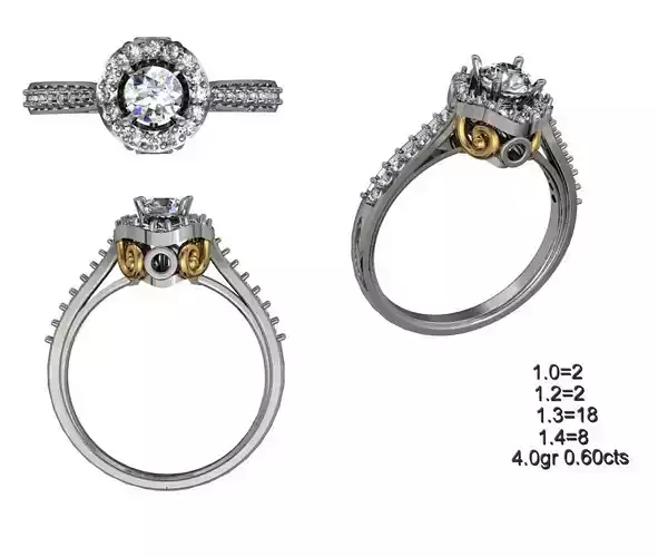 Solitaire Wedding Engagement Ring 3D print model