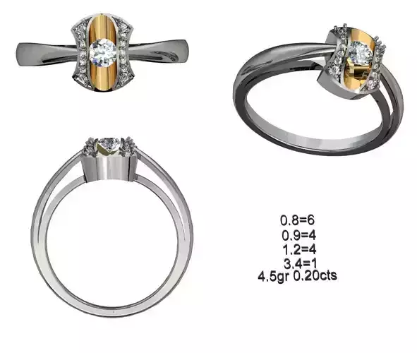 Solitaire Wedding Engagement Ring 3D print model
