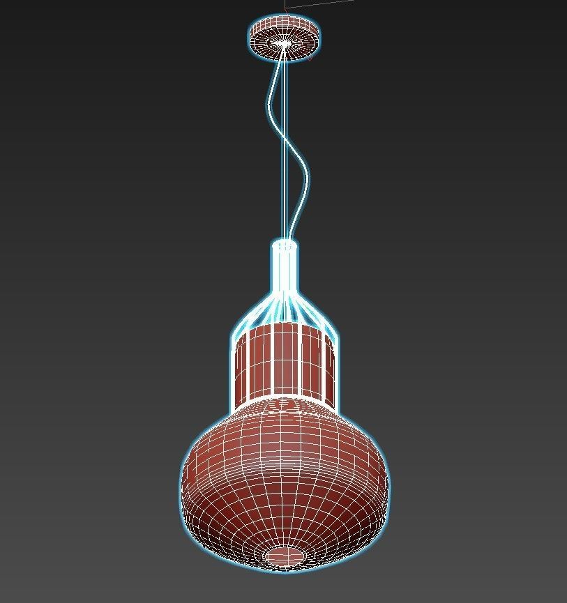 AEROSTAT pendant light in brass 3D model_3