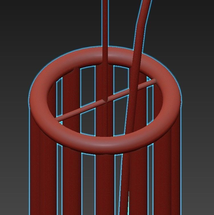 AEROSTAT pendant light in brass 3D model_5