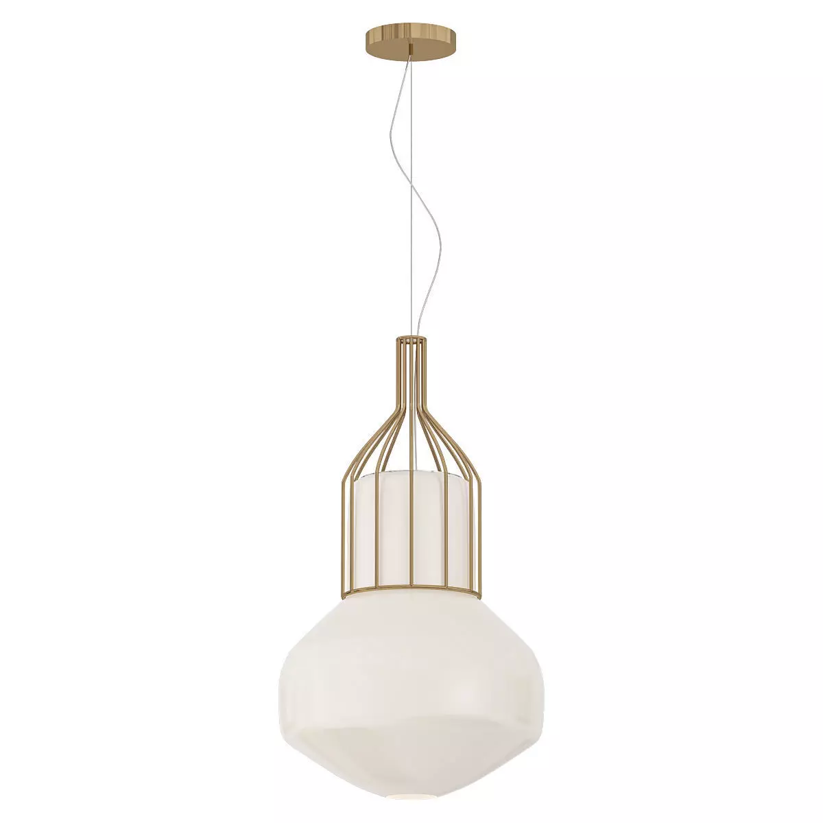 AEROSTAT pendant light in brass 3D model_0