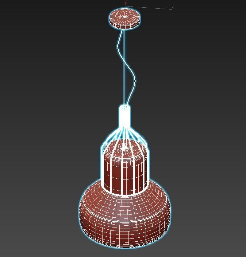 AEROSTAT pendant light in brass 3D model_2