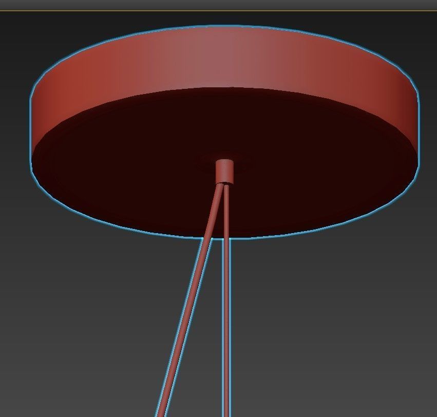 AEROSTAT pendant light in brass 3D model_6