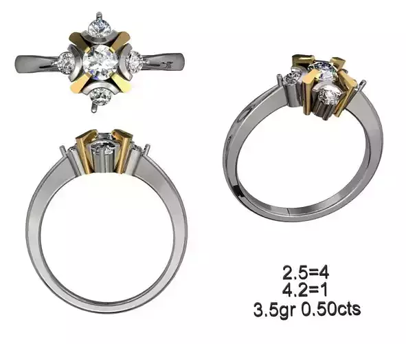 Solitaire Wedding Engagement Ring 3D print model