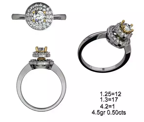 Solitaire Wedding Engagement Ring 3D print model