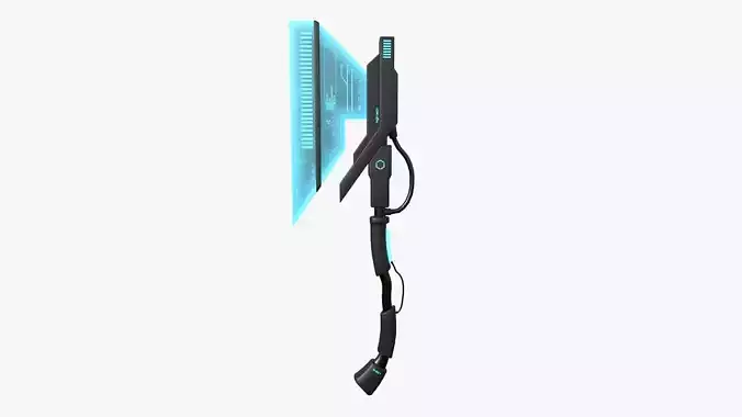 SciFi War Axe A01 Black Blue - Sci Fi Weapon Design Low-poly 3D model