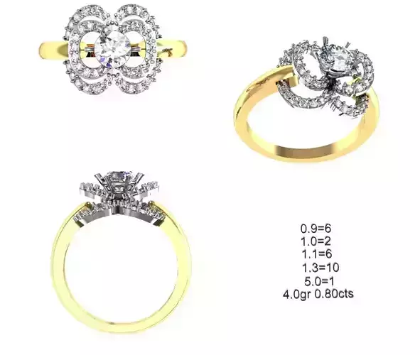 Solitaire Wedding Engagement Ring 3D print model