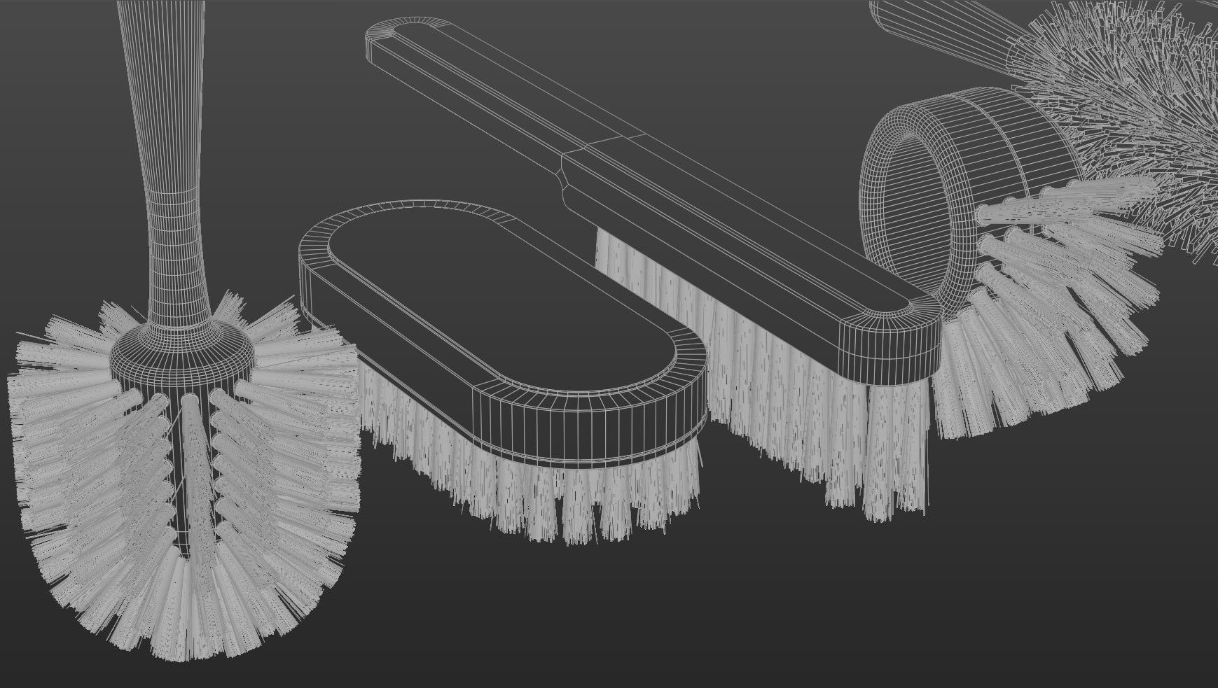 cleaning brushes 3D model CGTrader