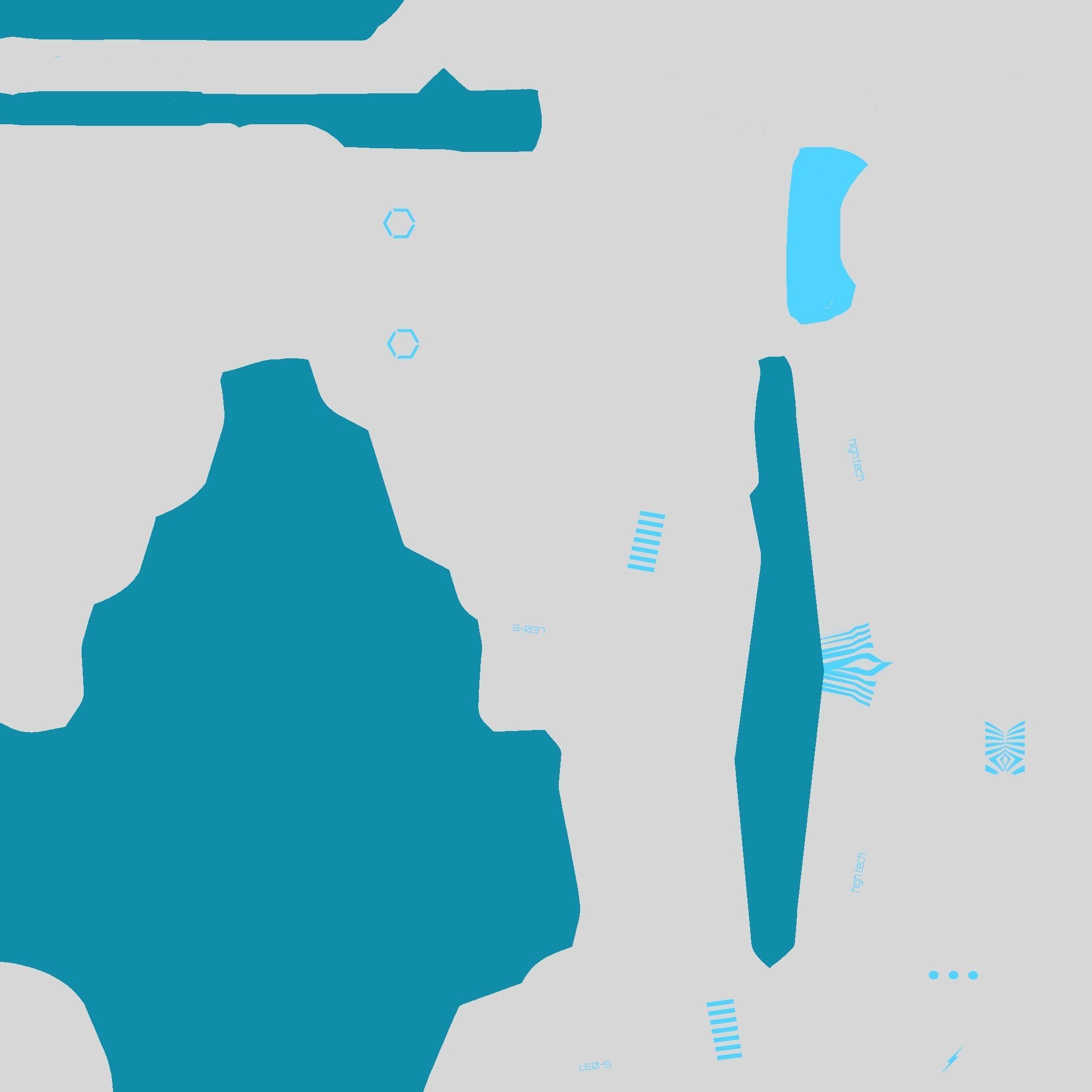 SciFi War Axe A02 White Blue - Sci Fi Weapon Design Low-poly 3D model_20