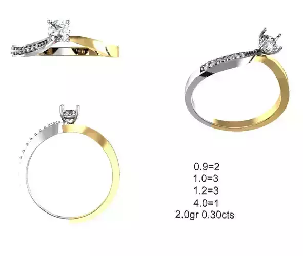 Solitaire Wedding Engagement Ring 3D print model